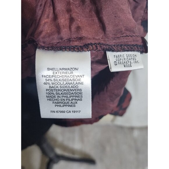 VTG Y2K Sigrid Olsen Long Sleeve Button Up Floral Silk Wool Blouse XL Boho - Picture 6 of 8